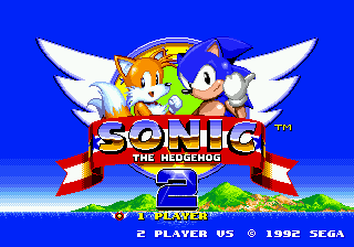 Sonic the Hedgehog 2 title screen for Sega Mega Drive